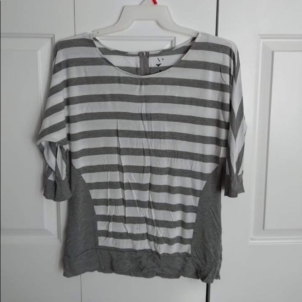 Grey and white stripped shirt